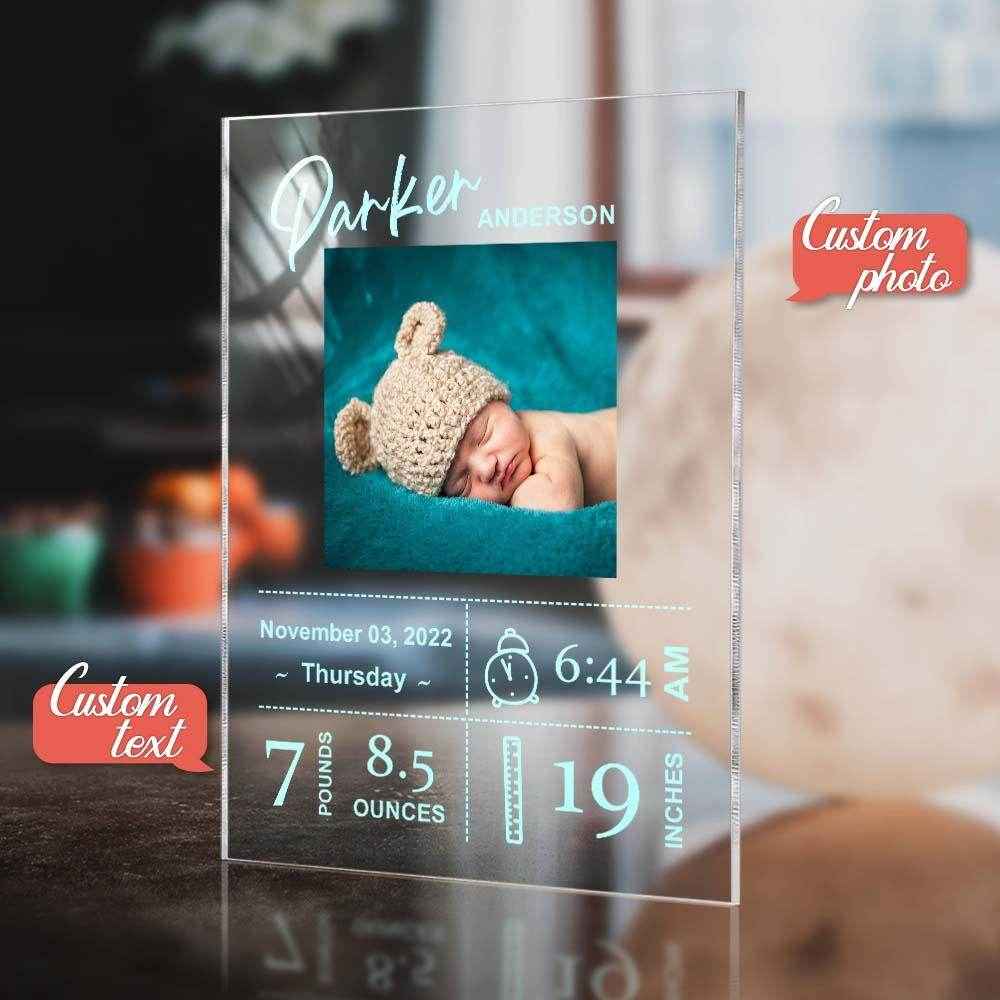 Personalized Baby Birthday Photo Plaque – Custom Keepsake Gift - Customise Now