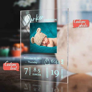 Personalized Baby Birthday Photo Plaque – Custom Keepsake Gift - Customise Now