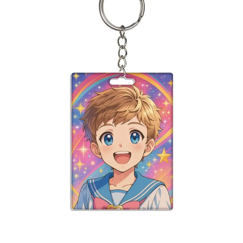 Personalized Custom Cartoon Style Girl Keychain Cute Filter Design Handmade Fashion Accessory Gift
