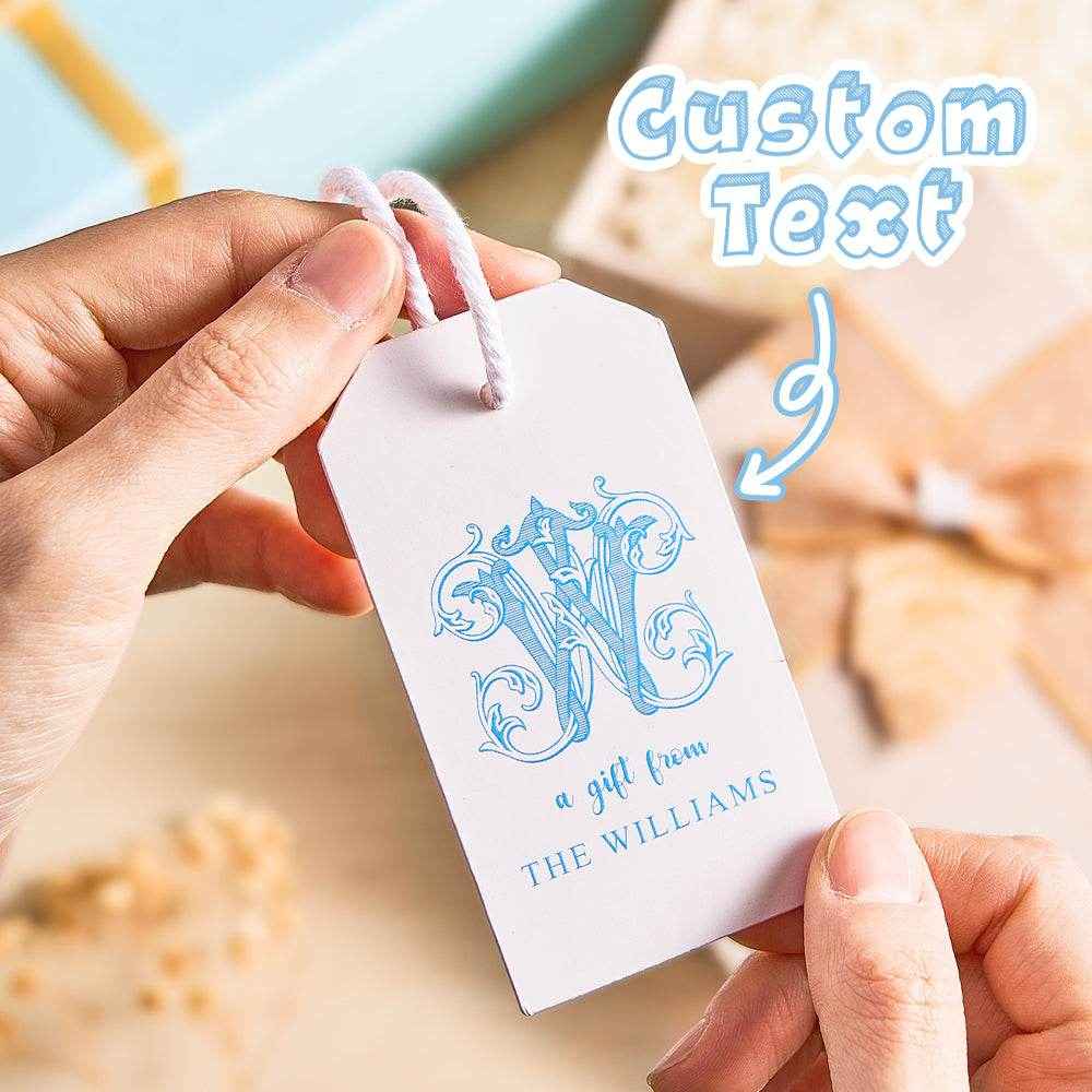 Personalized Monogram Gift Tags with Strings – Elegant Custom Tags for Gifting - Customise Now