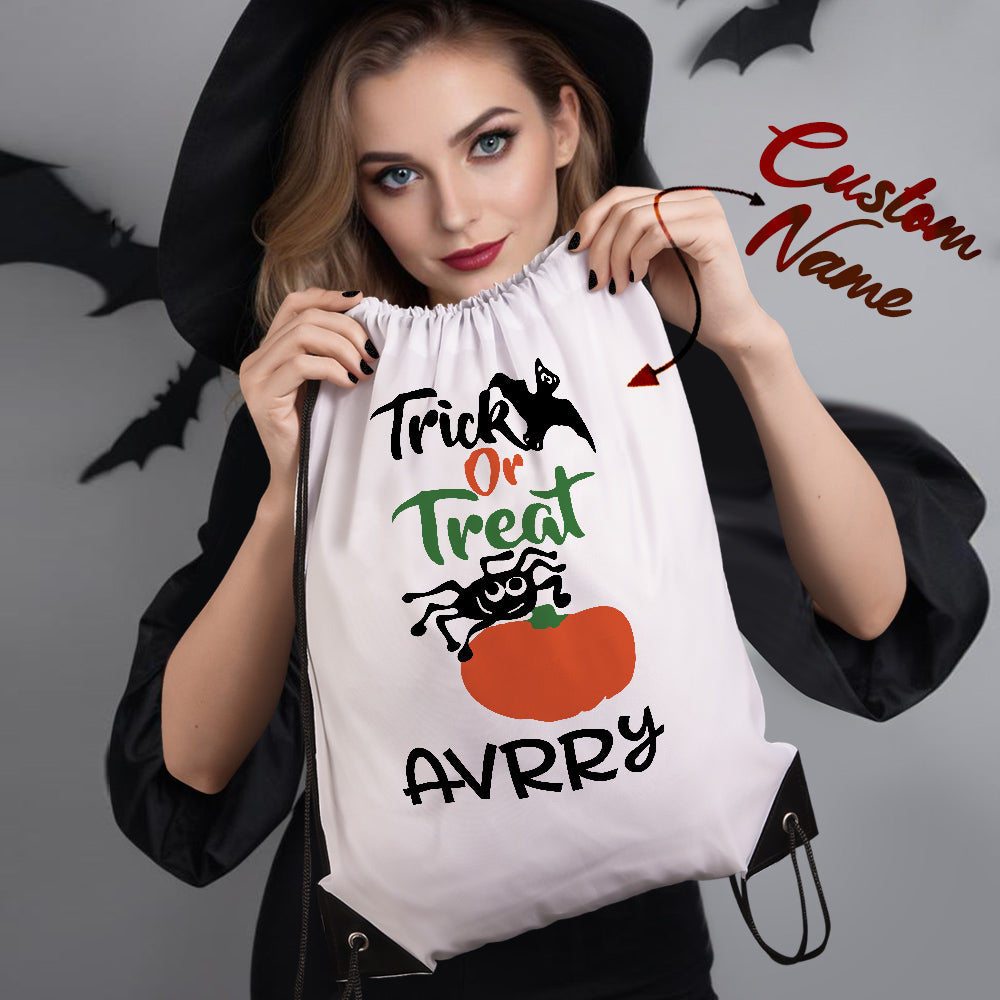 Custom Printed Halloween Drawstring Bag – Personalized Trick-or-Treat Backpack