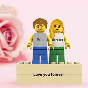 Custom Couple Minifig Set – Personalized with Engraved Base & Display Box - Customise Now