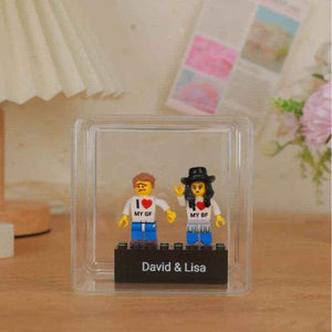 Custom Couple Minifig Set – Personalized with Engraved Base & Display Box - Customise Now