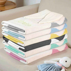 Personalized Knitted Bunny Blanket – Custom Name Baby Blanket - Customise Now