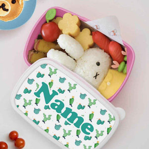 Personalized Name Lunch Box – Cute Cartoon Cactus Design - Customise Now