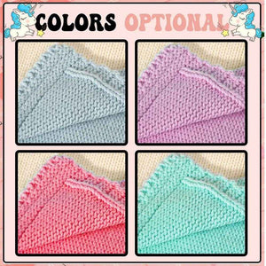 Personalized Knitted Unicorn Blanket – Custom Name Baby Blanket - Customise Now