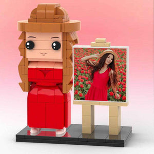 Personalized Full Body Brick Figure – Custom Mini Block with Photo Frame - Customise Now