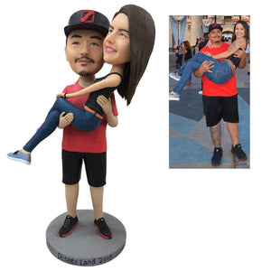 Customizable 2 Bobblehead Figures – Engraved Text & Full Body Customization - Customise Now