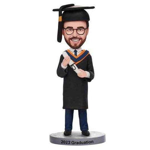 Custom Graduation Bobblehead – Personalized Male Graduate Figurine - Customise Now
