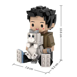 Customizable Sitting Brick Figure – Cute Mini Block with Choice of Accessory - Customise Now
