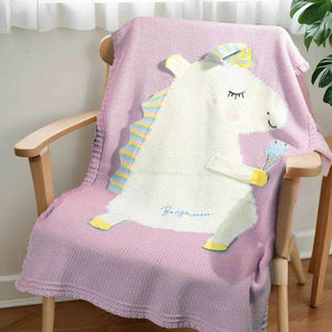 Personalized Knitted Unicorn Blanket – Custom Name Baby Blanket - Customise Now