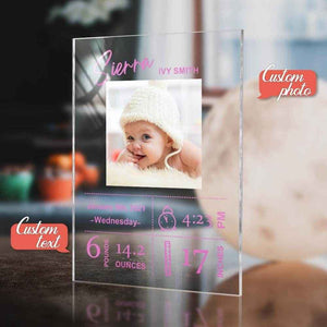 Personalized Baby Birthday Photo Plaque – Custom Keepsake Gift - Customise Now