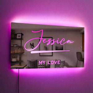 Personalized Name Mirror – Custom Light-Up LED Mirror - Customise Now