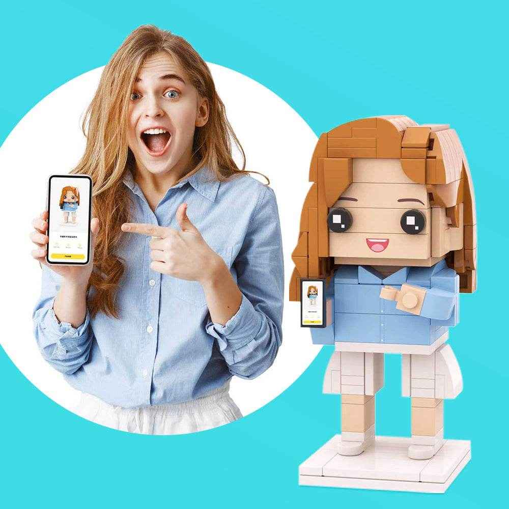 Full Body Custom Brick Figure – Personalized Mini Block Toy for 1 Person - Customise Now