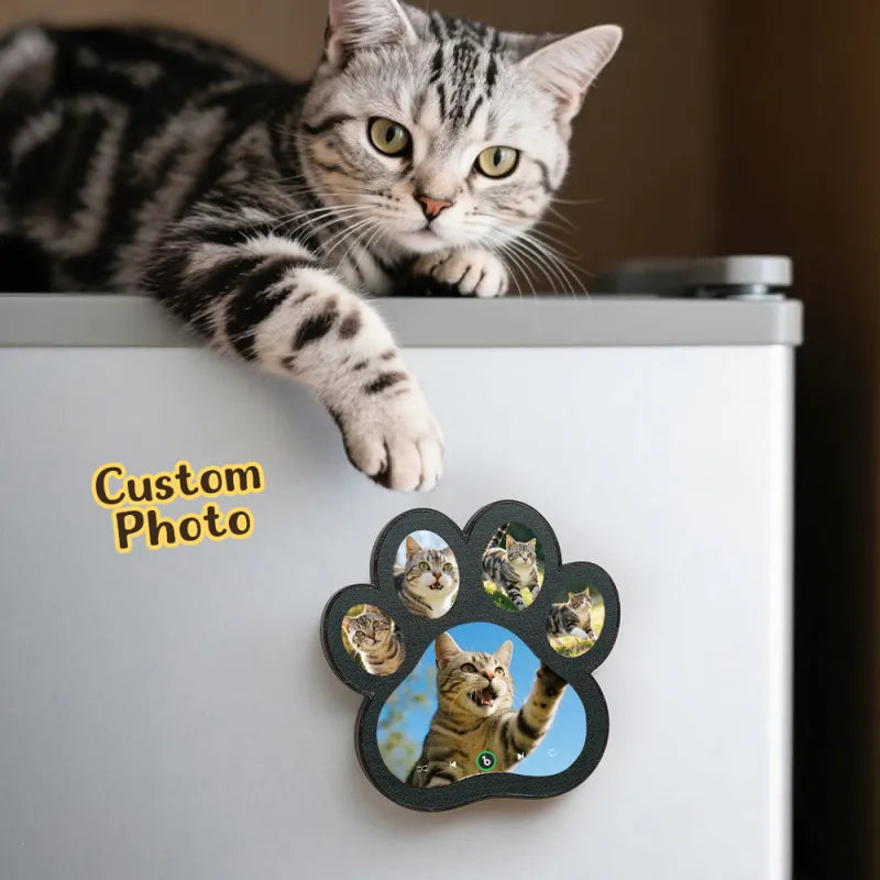Custom Paw Print Music Magnet – Personalized Pet Photo & Song Keepsake