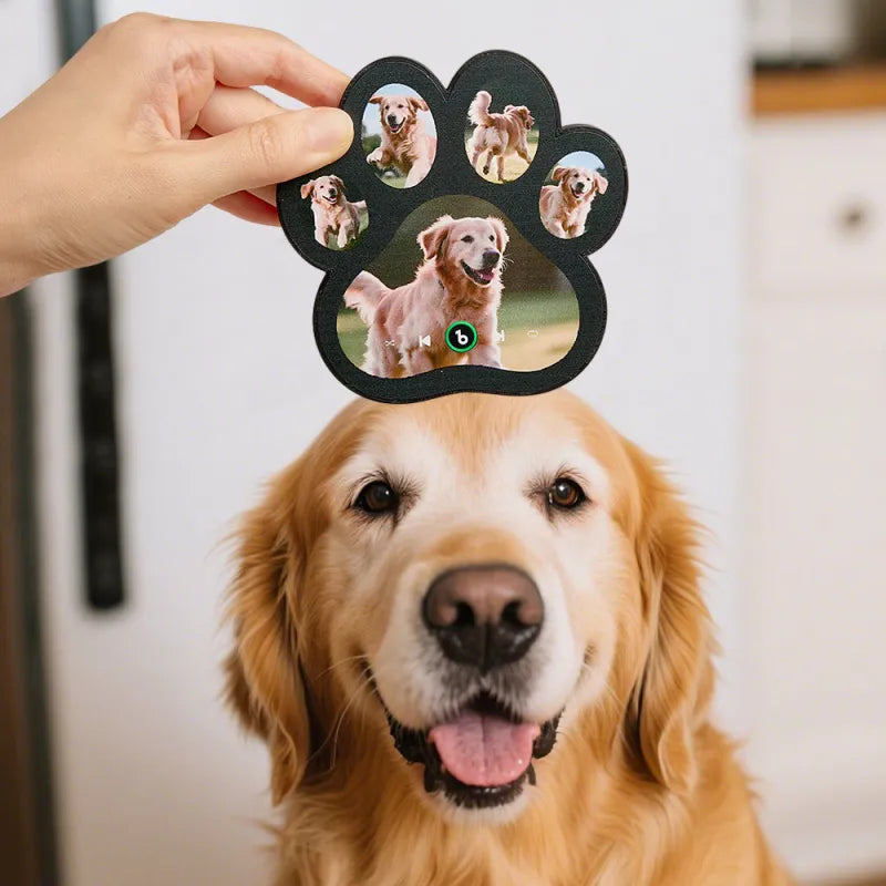 Custom Paw Print Music Magnet – Personalized Pet Photo & Song Keepsake