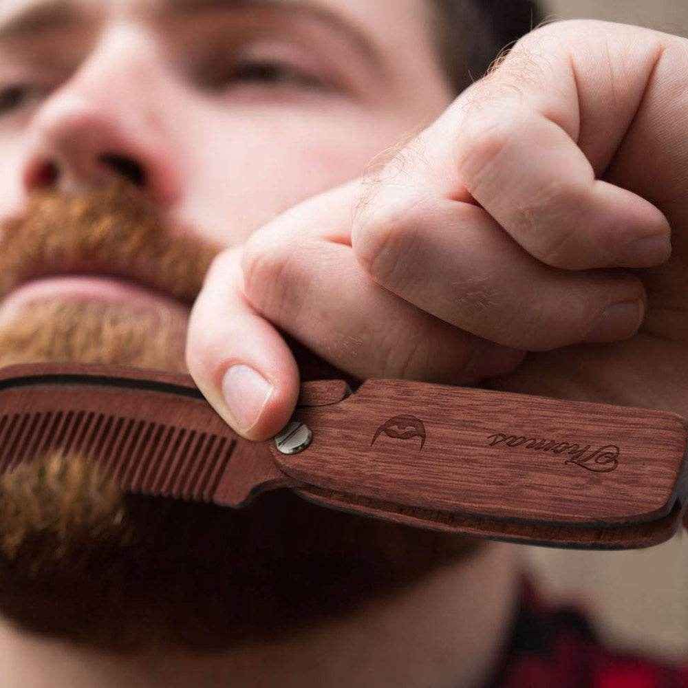 Personalized Wooden Beard Comb – Custom Text Engraved Grooming Tool - Customise Now