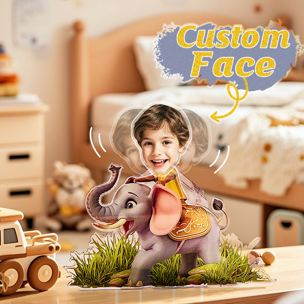 Personalized Face Kids & Animal Shaking Head Standee – Custom Acrylic Gift