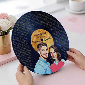 Custom Vinyl Record Wood Sign – Personalized Song Lyrics & Portrait Engraving - Customise Now