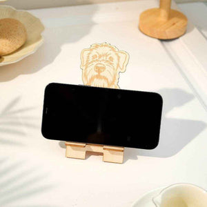 Personalized Engraved Pet Portrait Wooden Phone Stand – Custom Gift for Pet Lovers - Customise Now