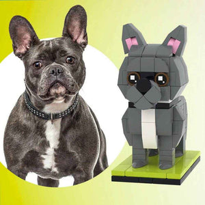 Customizable French Bulldog Dog Brick Figure – Unique Full Body Mini Block Display - Customise Now