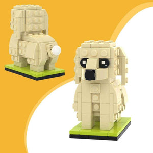 Customizable Poodle Dog Brick Figure – Unique Full Body Mini Block Display - Customise Now