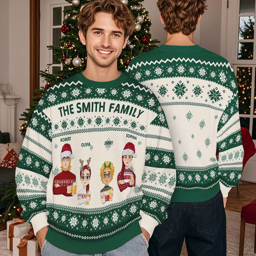 Personalized Ugly Sweater – Custom Cartoon Christmas Sweater Funny Gift