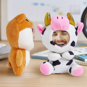 Custom Face on Plush Animal Keychain – Unique 3D Personalized Gift - Customise Now