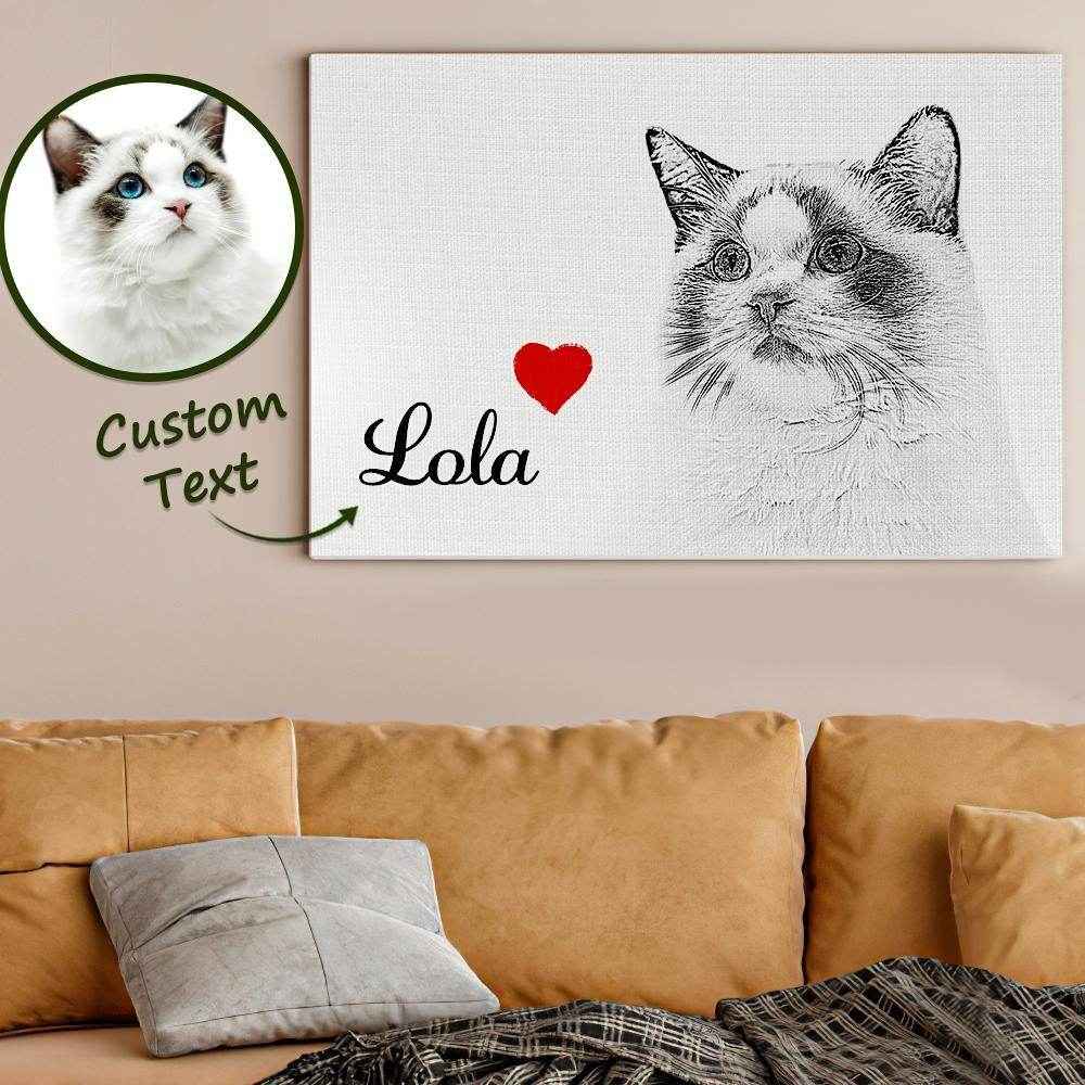 Custom Canvas Pet Portrait – Personalized Paint-Style Sketch of Your Pet - Customise Now