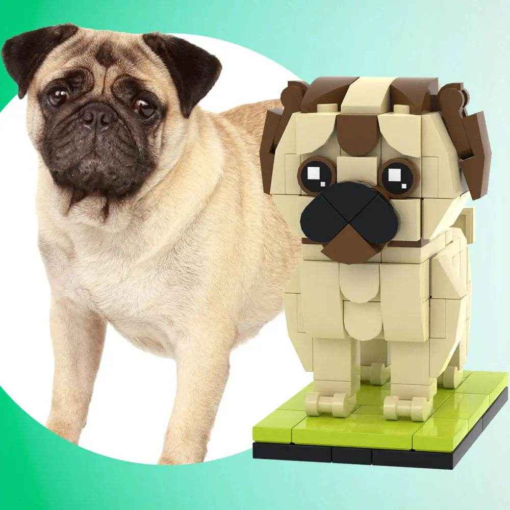 Customizable British Bulldog Dog Brick Figure – Unique Full Body Mini Block Display - Customise Now