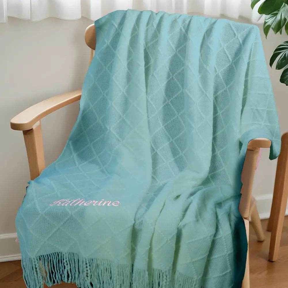 Personalized Tassel Blanket – Custom Embroidered Cozy Throw - Customise Now