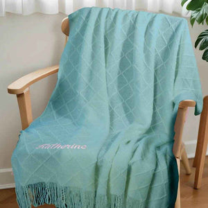 Personalized Tassel Blanket – Custom Embroidered Cozy Throw - Customise Now