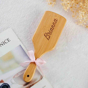 Personalized Hairbrush – Custom Name & Heart Engraved Wooden Comb - Customise Now