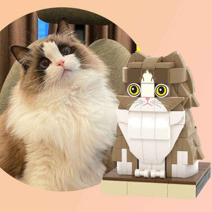 Customizable Ragdoll Cat Brick Toy – Unique Full Body Mini Block Set - Customise Now