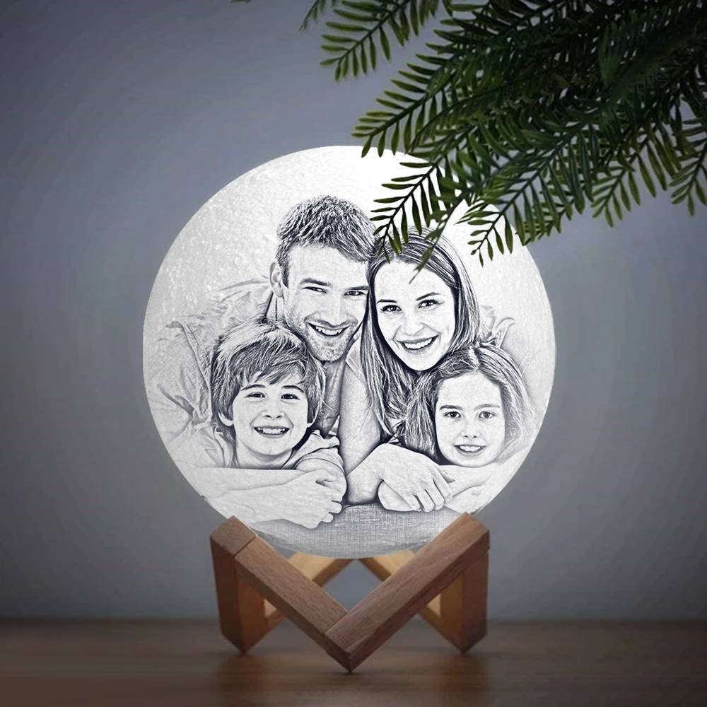 Custom 3D Printed Photo Moon Lamp – Personalized Double-Sided Moon Light