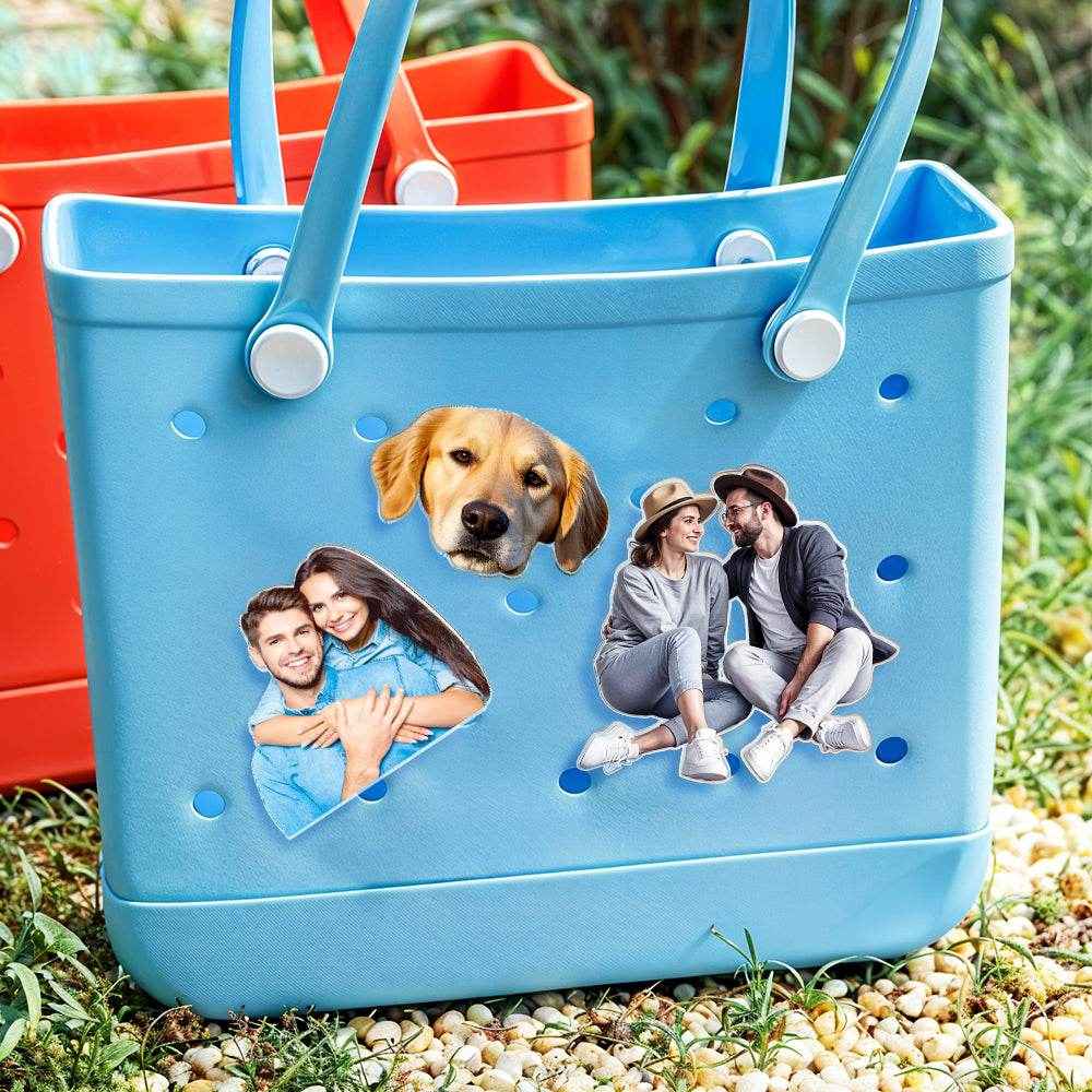 Personalized Photo Acrylic Button Charm – Custom Bogg Bag Accessory & Travel Gift for Her - Customise Now