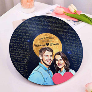 Custom Vinyl Record Wood Sign – Personalized Song Lyrics & Portrait Engraving - Customise Now