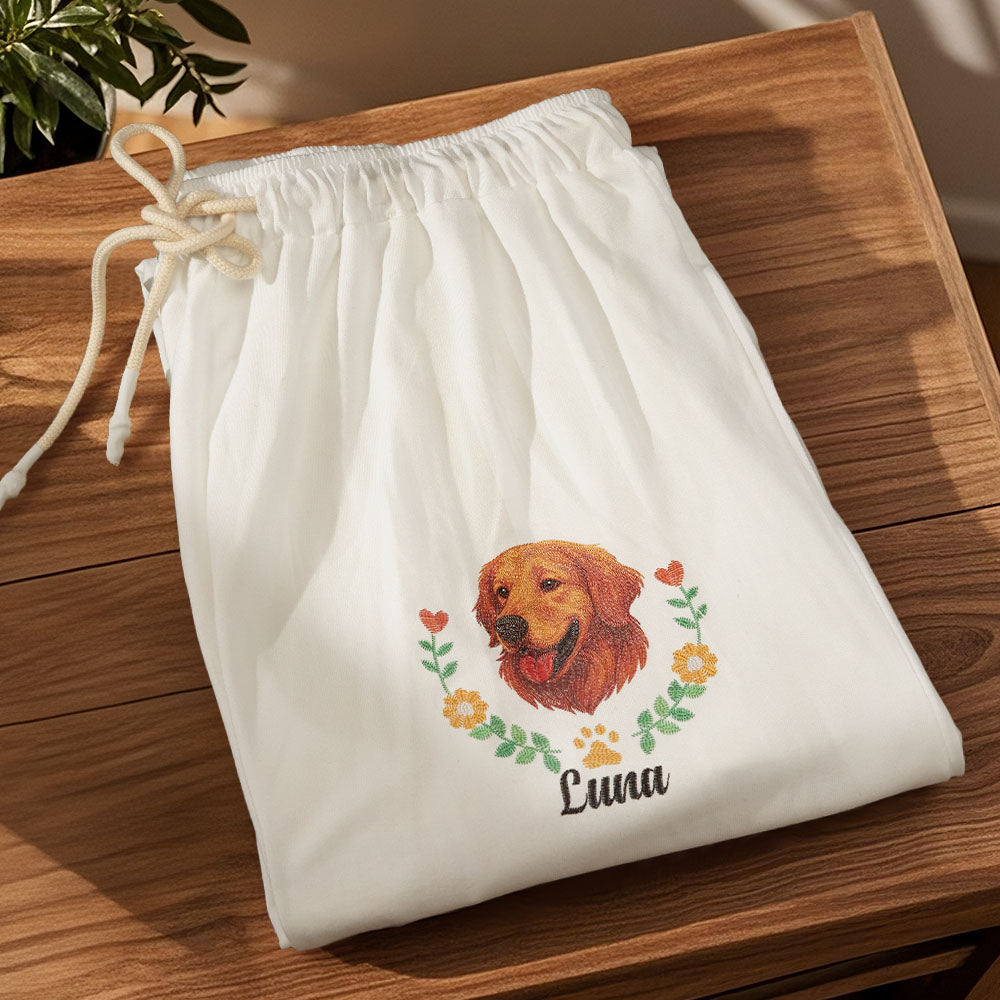 Personalized Pet Name Lounge Pants – Custom Embroidered-Style Print Sleepwear