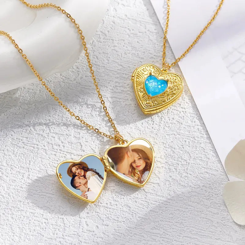 Custom Photo Openable Necklace Trendsetting Love Heart Box Pendant GIft for Women