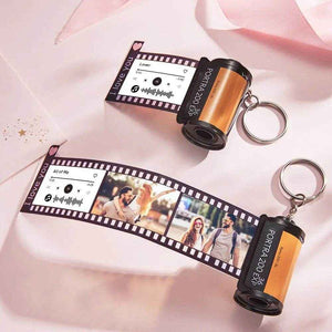 Retro Film Roll Keychain – Custom Picture Keychain for Special Memories - Customise Now
