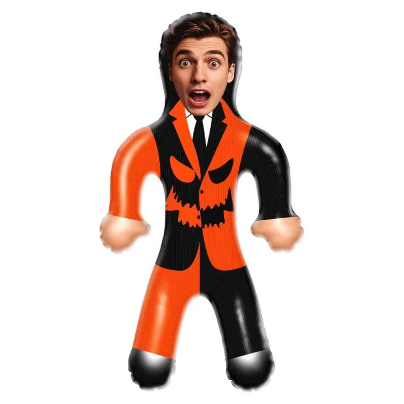 Custom Face Mr. Pumpkin Blow-Up Doll – Funny Inflatable Balloon Gift
