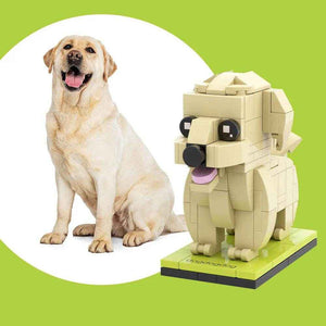 Customizable Labrador Dog Brick Figure – Unique Full Body Mini Block Display - Customise Now
