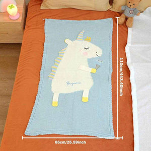 Personalized Knitted Unicorn Blanket – Custom Name Baby Blanket - Customise Now