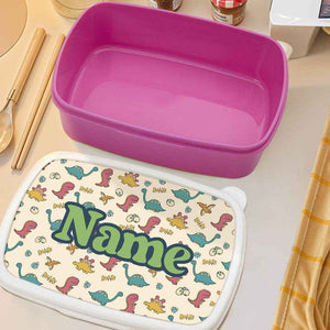 Personalized Name Lunch Box – Cute Cartoon Dinosaur Design - Customise Now