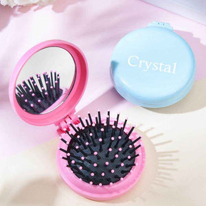 Personalized Cushion Mirror Comb – Custom Foldable Mirror with Name - Customise Now