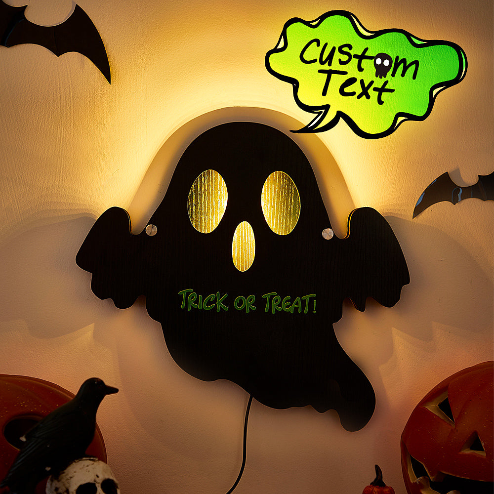Personalized Trick-or-Treat Ghost Light – Custom Halloween Night Light