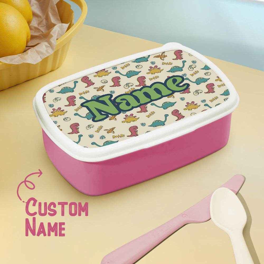 Personalized Name Lunch Box – Cute Cartoon Dinosaur Design - Customise Now