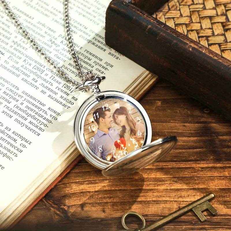Custom Photo Pocket Watch – Personalized Engravable Gift for Him - Customise Now