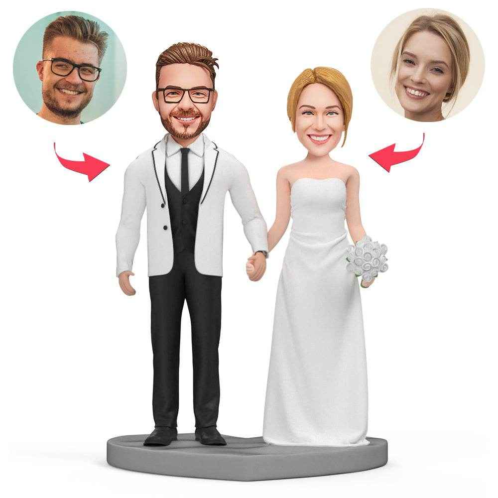 Custom Bride & Groom Bobblehead – Sweet Wedding Gift for Couples - Customise Now