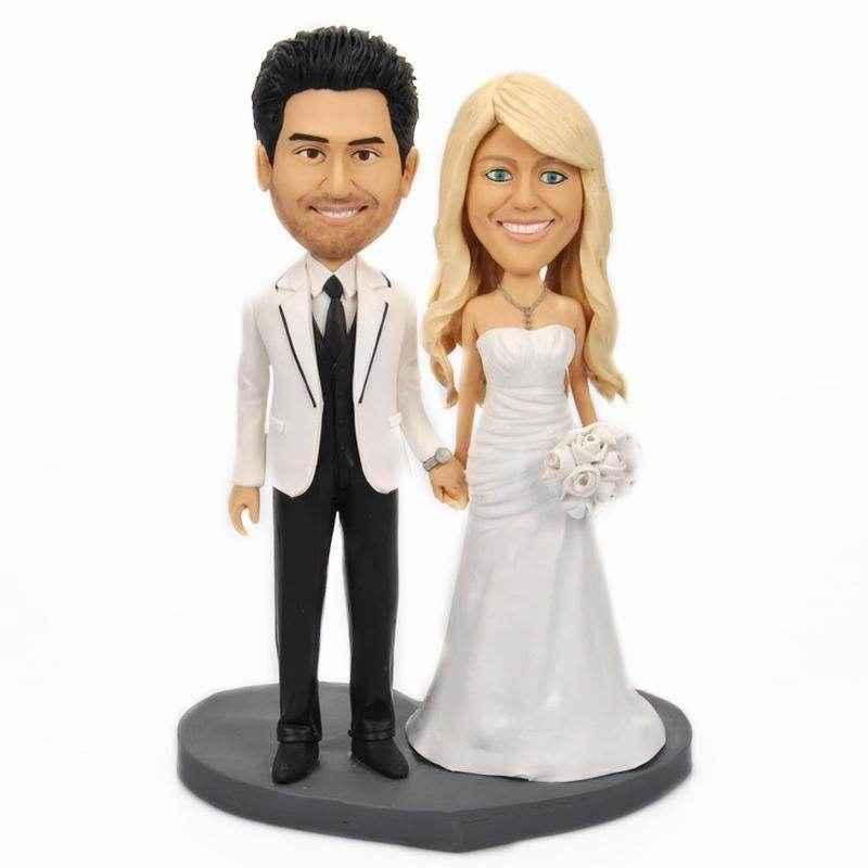 Custom Bride & Groom Bobblehead – Sweet Wedding Gift for Couples - Customise Now